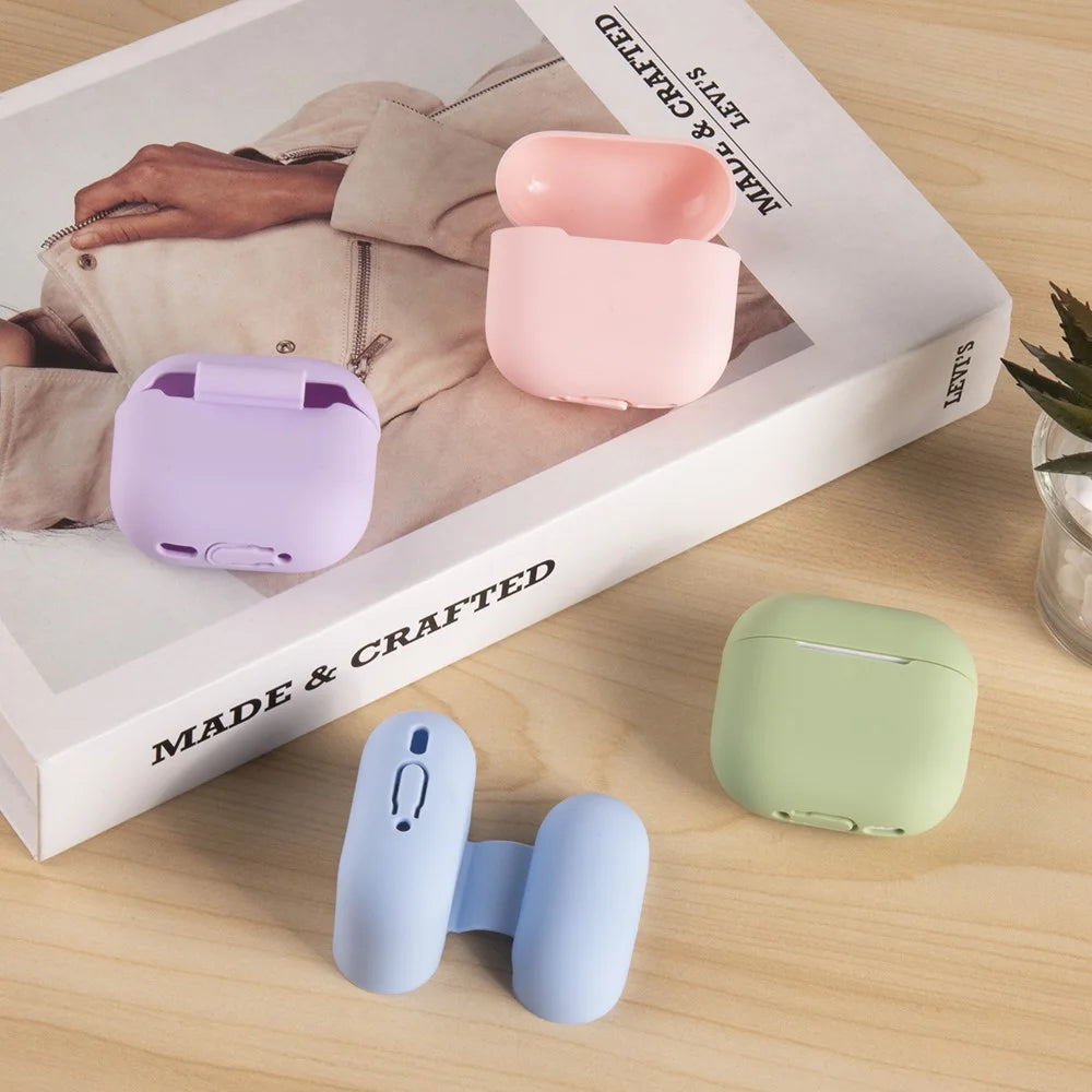 For AirPods 4 Silicone Case Bluetooth-Compatible Earphone Anti-Scratch Protective Cover - Light Purple - 5