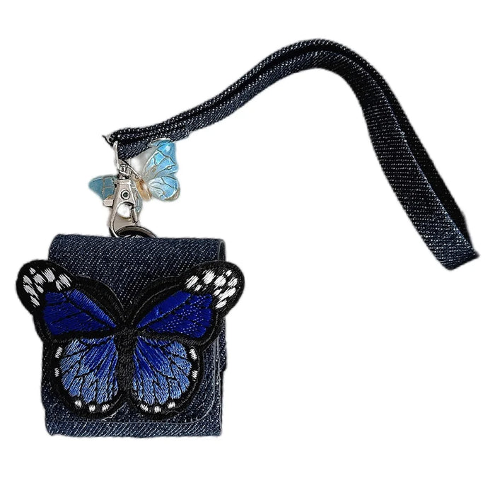 For Apple AirPods with Wireless Charging Case (2019) / AirPods with Charging Case (2019) / (2016) Case Butterfly Pattern Earbuds Cover - Blue - 1