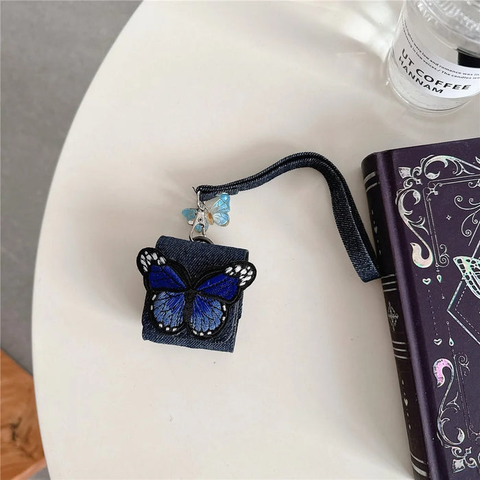 For Apple AirPods with Wireless Charging Case (2019) / AirPods with Charging Case (2019) / (2016) Case Butterfly Pattern Earbuds Cover - Blue - 2
