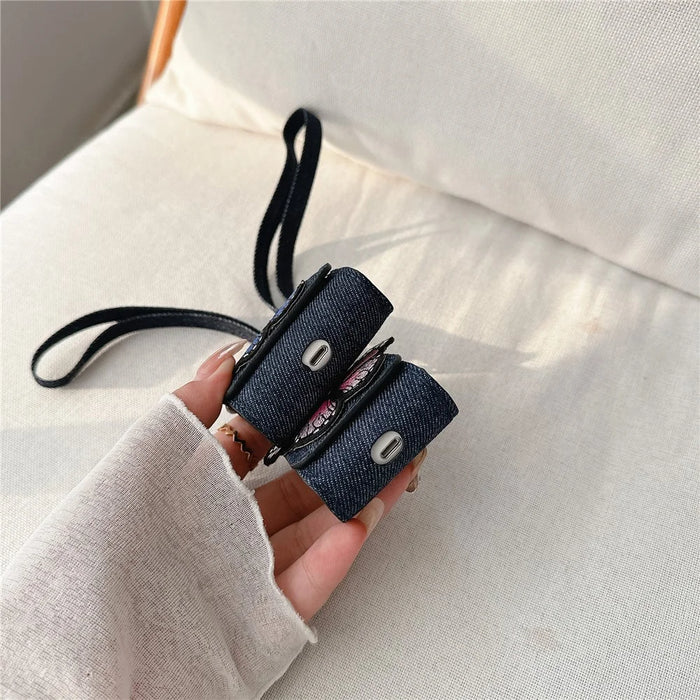For Apple AirPods with Wireless Charging Case (2019) / AirPods with Charging Case (2019) / (2016) Case Butterfly Pattern Earbuds Cover - Blue - 5
