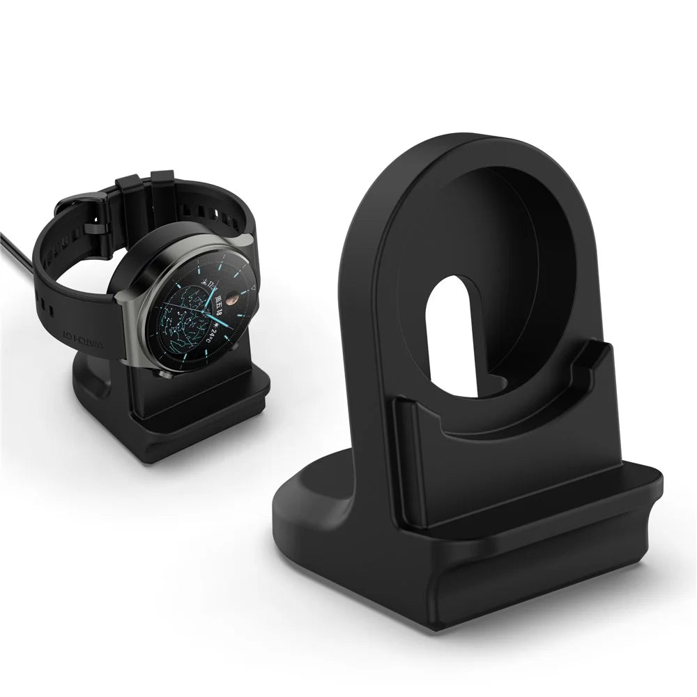 Smart Watch Silicone Holder Charging Stand for Huawei Watch 3 / 3 Pro - Black - 1