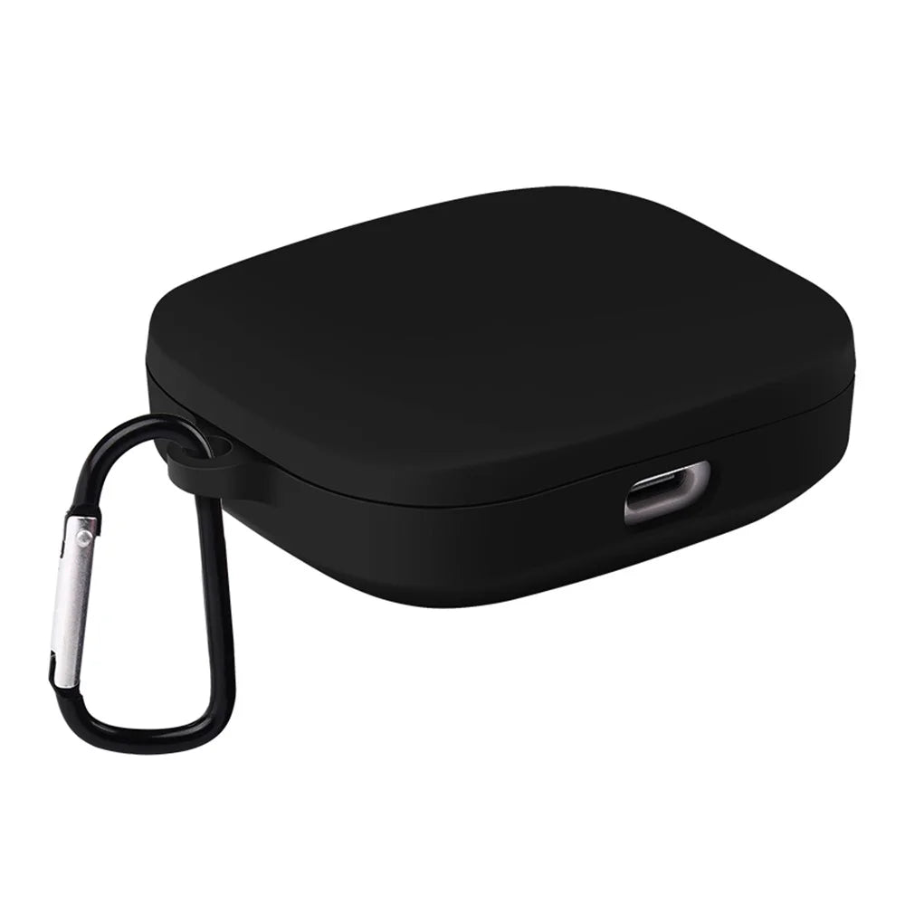 For Xiaomi Redmi Buds 6 Silicone Case Bluetooth-compatible Earphone Cover with Carabiner - Black - 1