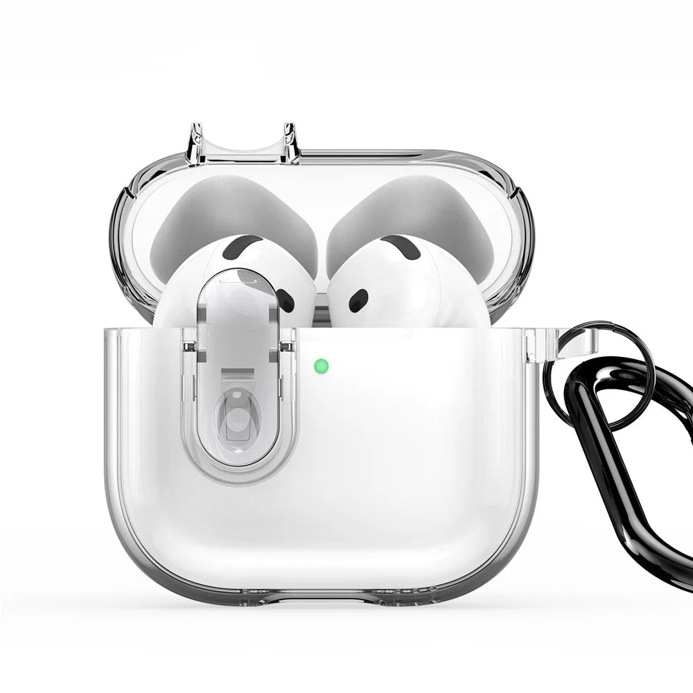 DUX DUCIS For AirPods 4 Earphone Case  PECL Series PC+TPU Bluetooth-compatible Earphone Cover with Hook - Clear - 2
