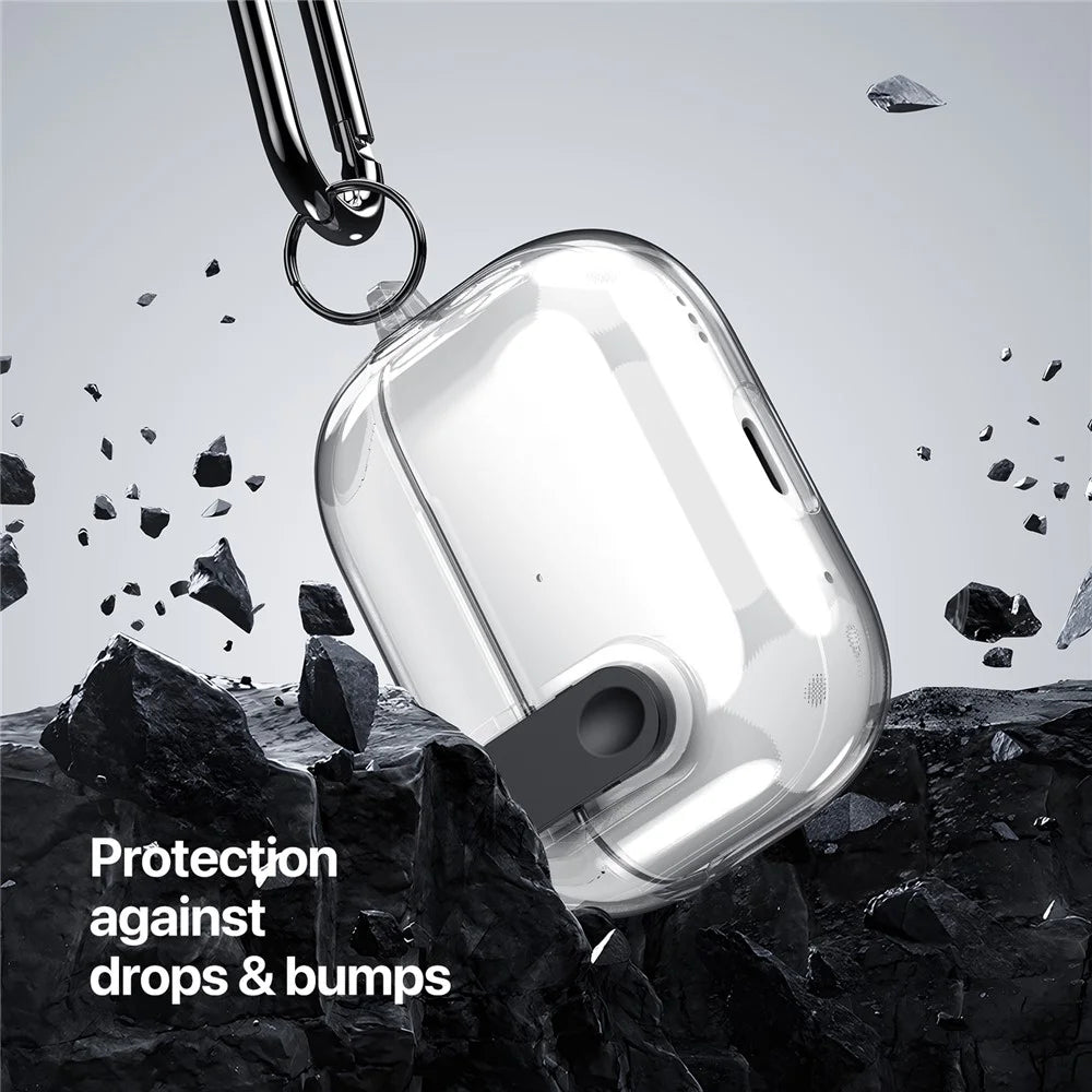 DUX DUCIS For AirPods 4 Earphone Case  PECL Series PC+TPU Bluetooth-compatible Earphone Cover with Hook - Clear - 5