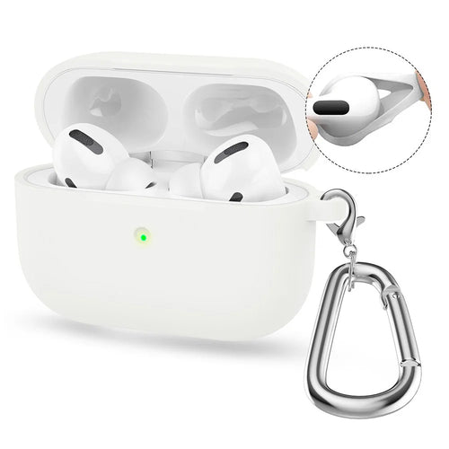 ENKAY HAT PRINCE AirPods 4 (2024)   Silicone Case Bluetooth-compatible Earphone Protector Cover with Hook / Earbuds - White - 1