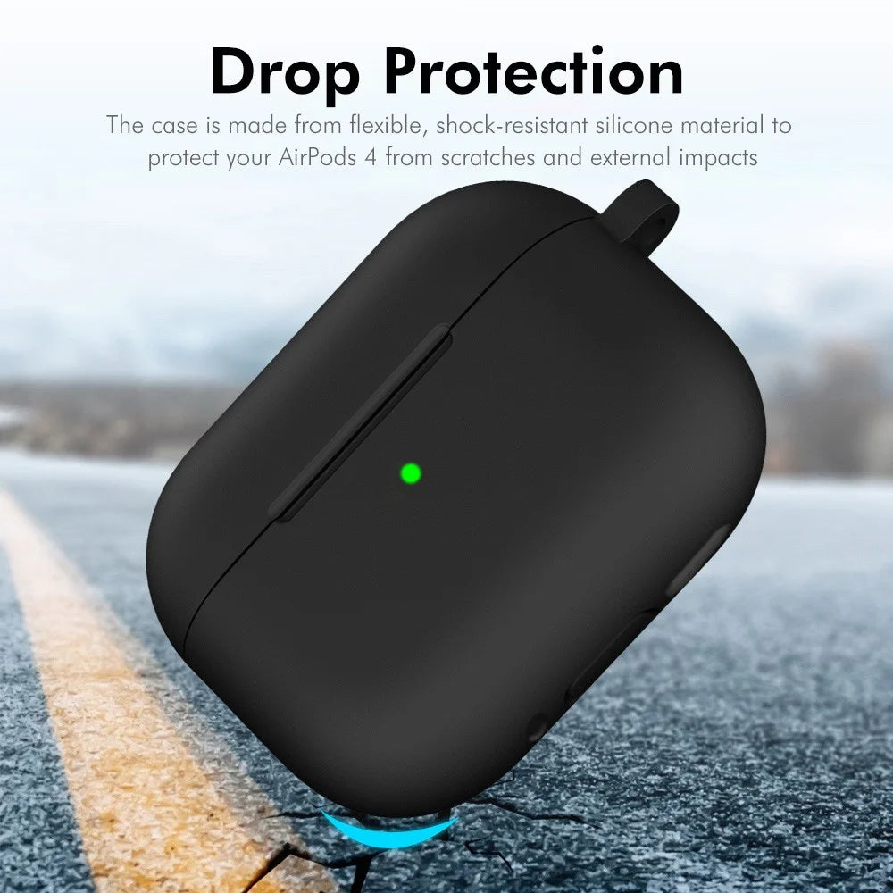 ENKAY HAT PRINCE AirPods 4 (2024)   Silicone Case Bluetooth-compatible Earphone Protector Cover with Hook / Earbuds - White - 4