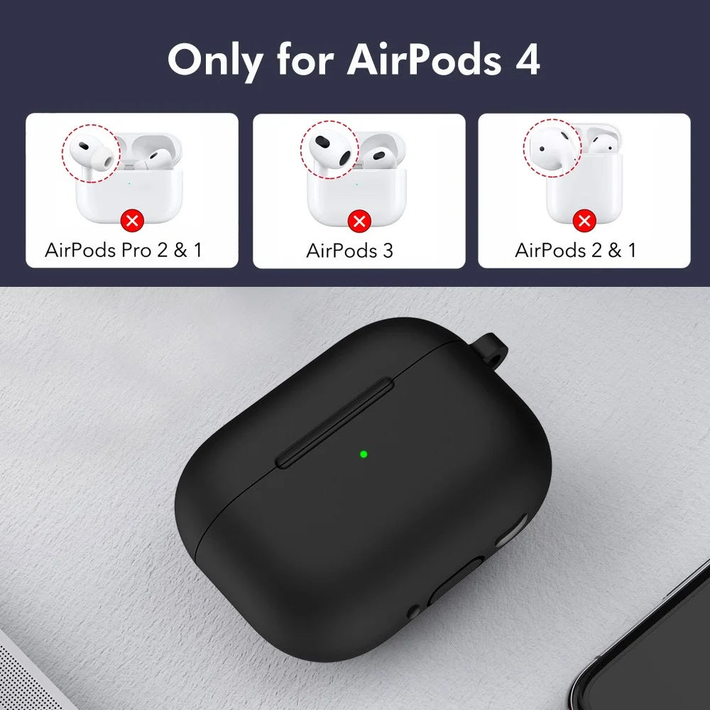 ENKAY HAT PRINCE AirPods 4 (2024)   Silicone Case Bluetooth-compatible Earphone Protector Cover with Hook / Earbuds - White - 6