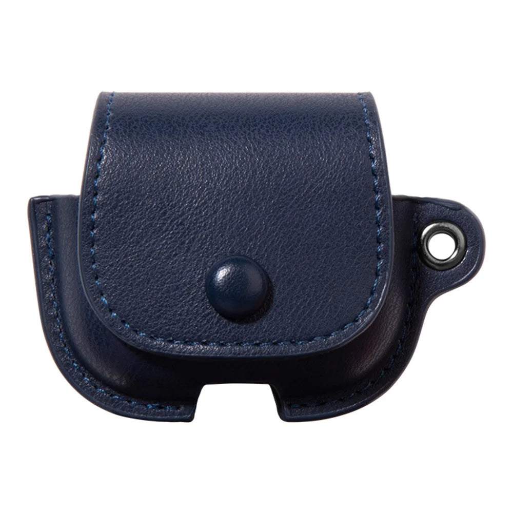 For AirPods 4 Charging Case Cover Backpack Style Leather+PC Earbuds Protective Case - Blue - 1