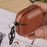 For AirPods 4 Earphone Case PC + PU Leather Protective Cover with Anti-Loss Hook - Light Brown - 6