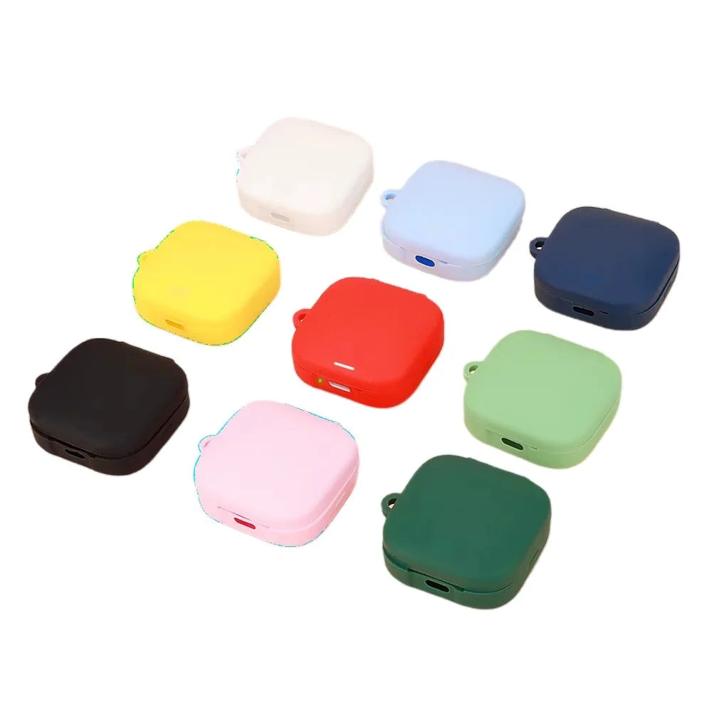 For Xiaomi Air 4 SE Earphone Case Bluetooth-compatible Earbud Silicone Cover with Anti-Lost Buckle - Red - 7