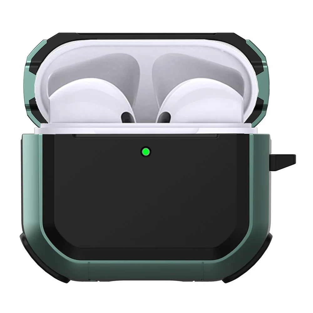For AirPods 4 with ANC Protective Case TPU+PC Anti-Drop Earphone Cover with Carabiner - Green - 6