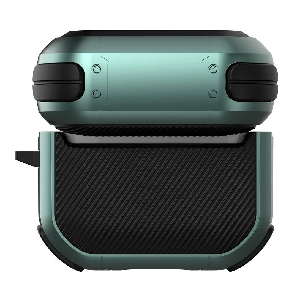 For AirPods 4 with ANC Protective Case TPU+PC Anti-Drop Earphone Cover with Carabiner - Green - 7