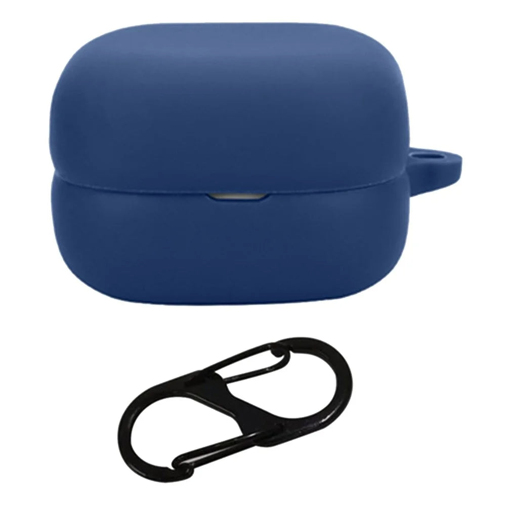 For Sony LinkBuds Open WF-L910 Case Bluetooth-compatible Earbud Silicone Cover with Anti-Lost Buckle - Midnight Blue - 1