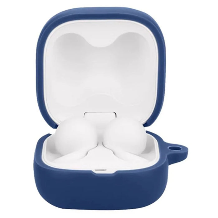 For Sony LinkBuds Open WF-L910 Case Bluetooth-compatible Earbud Silicone Cover with Anti-Lost Buckle - Midnight Blue - 2