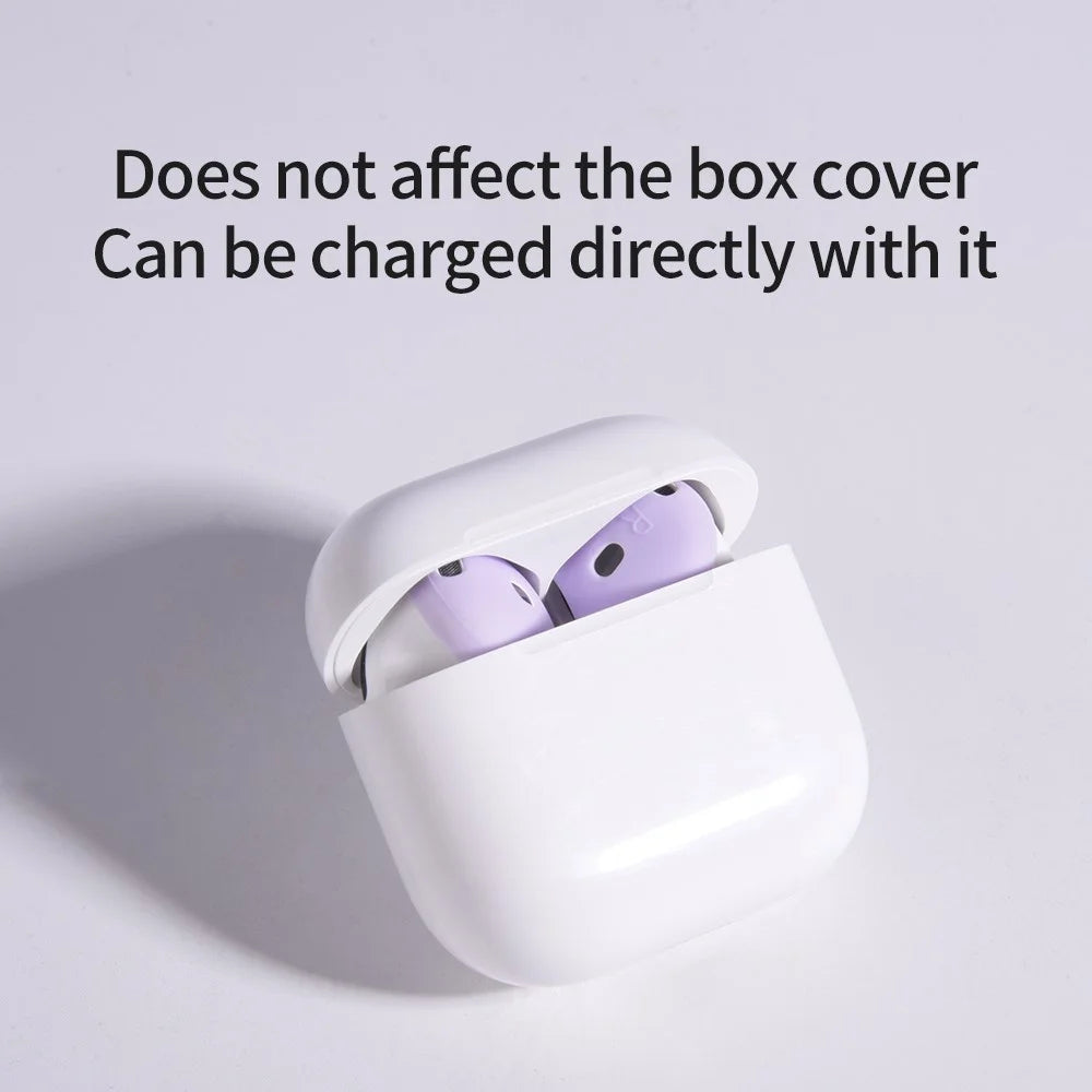 For AirPods 4 Earbuds Anti-Slip Silicone Cover Bluetooth-compatible Earphones Earmuffs Ear Tips - Black - 4