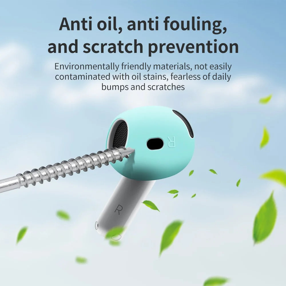 For AirPods 4 Earbuds Anti-Slip Silicone Cover Bluetooth-compatible Earphones Earmuffs Ear Tips - Black - 6