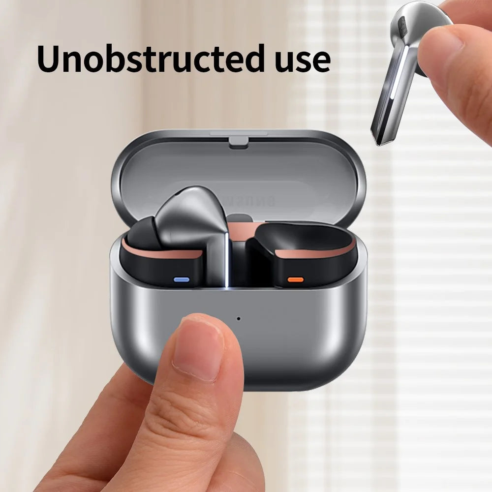 For Samsung Galaxy Buds3 Pro Charging Case Metal Sticker Decorative Protective Skin - Black - 5