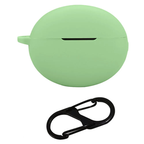 For OnePlus Buds Pro 3 Bluetooth-compatible Earphones Case Soft Silicone Cover with Anti-Lost Buckle - Matcha Green - 1