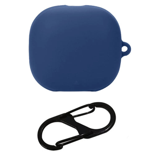 For Anker Soundcore Liberty 4 Pro Bluetooth-compatible Earphones Case Silicone Cover with Anti-Lost Buckle - Dark Blue - 1