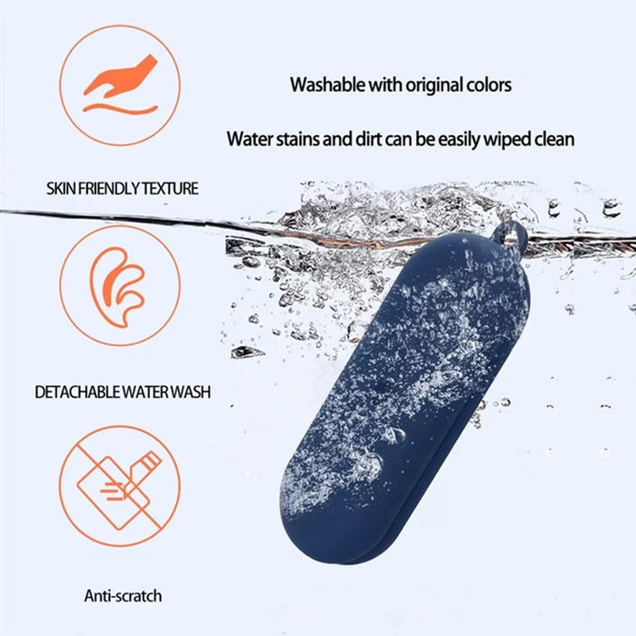 For Nothing Ear (Open) Bluetooth-compatible Earphones Case Silicone Cover with Anti-Lost Buckle - Dark Blue - 2