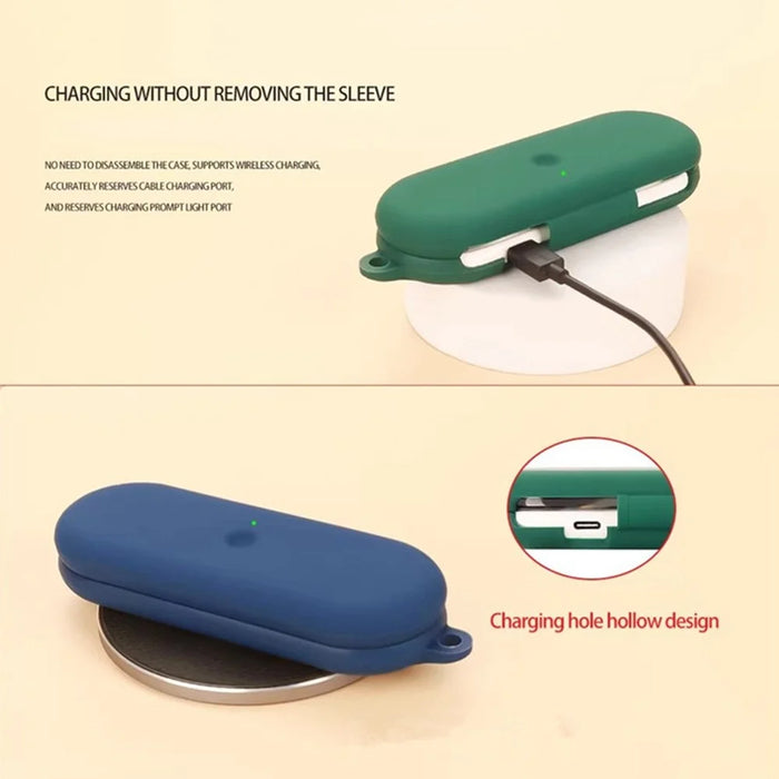 For Nothing Ear (Open) Bluetooth-compatible Earphones Case Silicone Cover with Anti-Lost Buckle - Dark Blue - 7