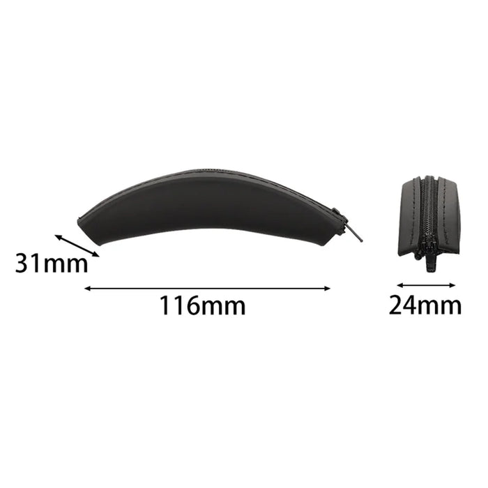 For Anker Soundcore Space Q45 Silicone Head Beam Cover Zipper Headband Protective Sleeve - Black - 5