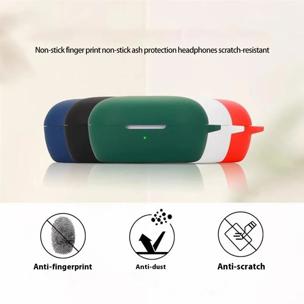 For Bose Quietcomfort Bluetooth-compatible Earphones Case Silicone Cover with Anti-Lost Buckle - Blackish Green - 7