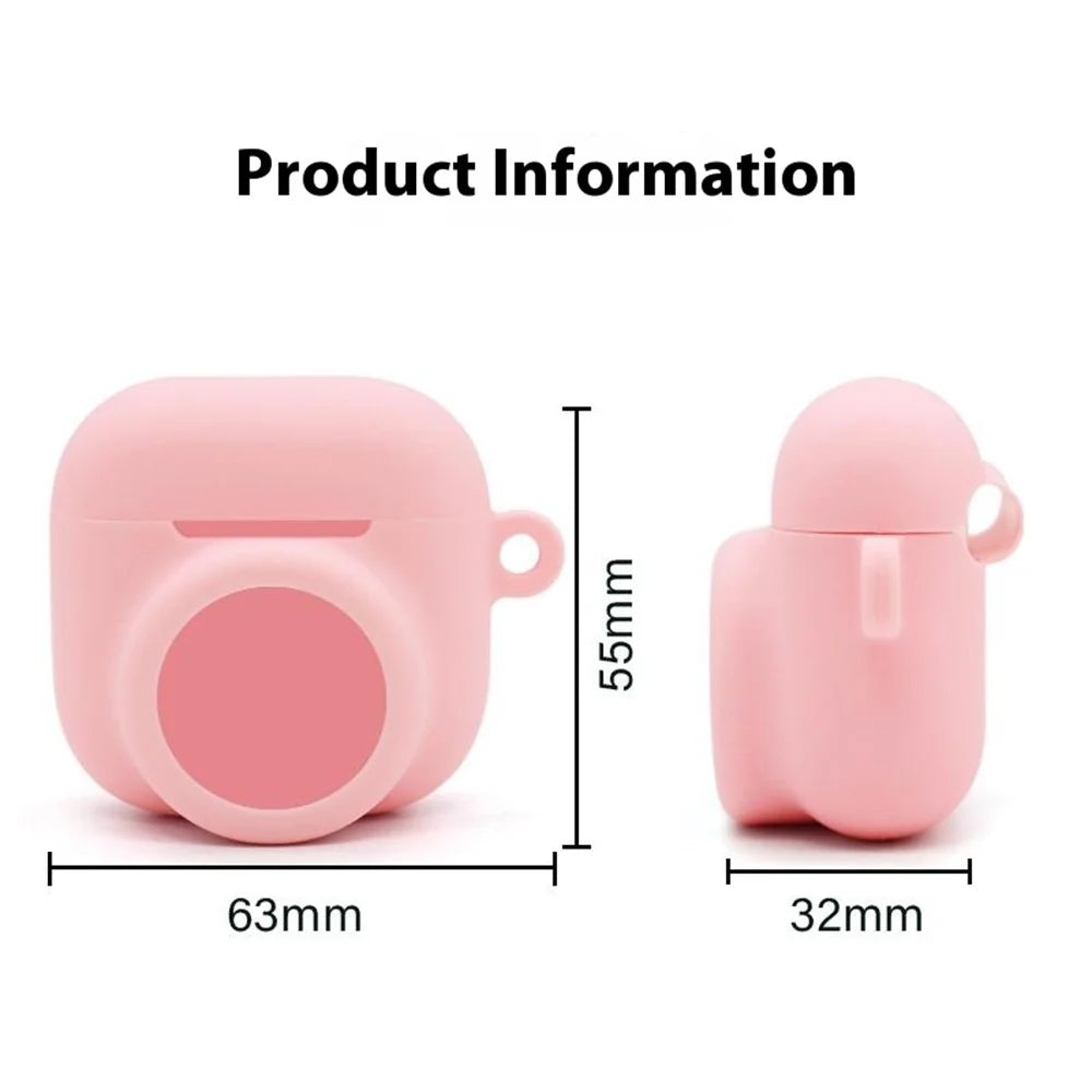 For Apple AirPods 4 / AirTag Silicone Case Earphone Tracker Cover with Carabiner, with Front Back Film Set - Purple - 7