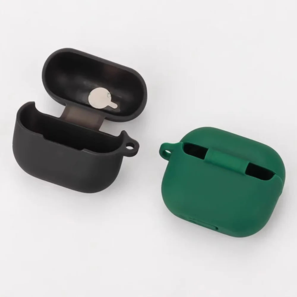 For Samsung Galaxy Buds3 Pro Bluetooth-compatible Earphones Case Soft Silicone Cover with Anti-Lost Buckle - Blackish Green - 6