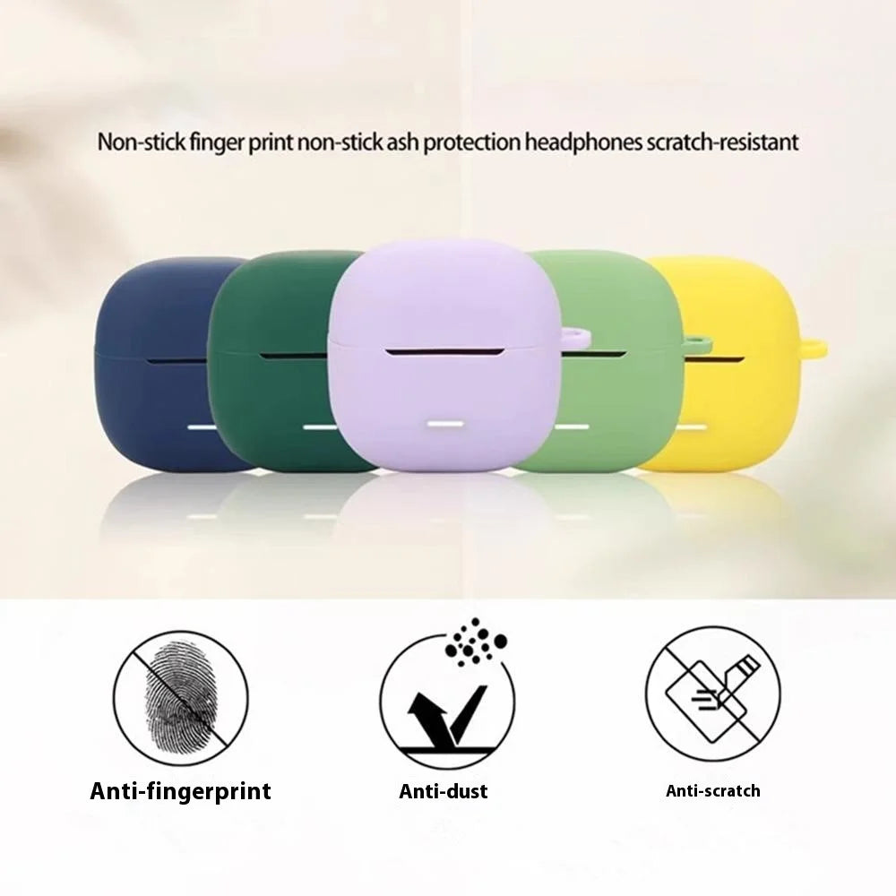 For Xiaomi Redmi Buds 6 Lite Silicone Case Protective Cover With Carabiner - Blackish Green - 7