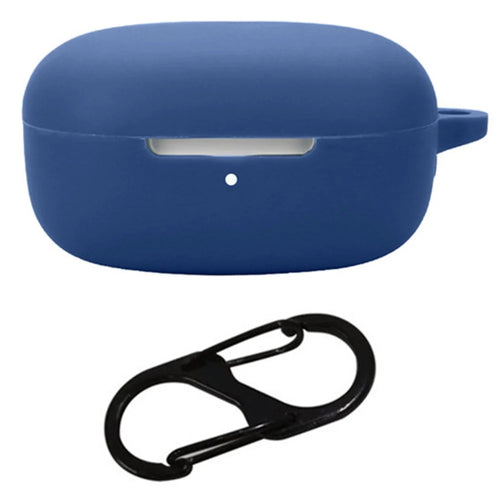 For Xiaomi Redmi Buds 6 Play Bluetooth-compatible Earphones Case Soft Silicone Cover with Anti-Lost Buckle - Dark Blue - 1