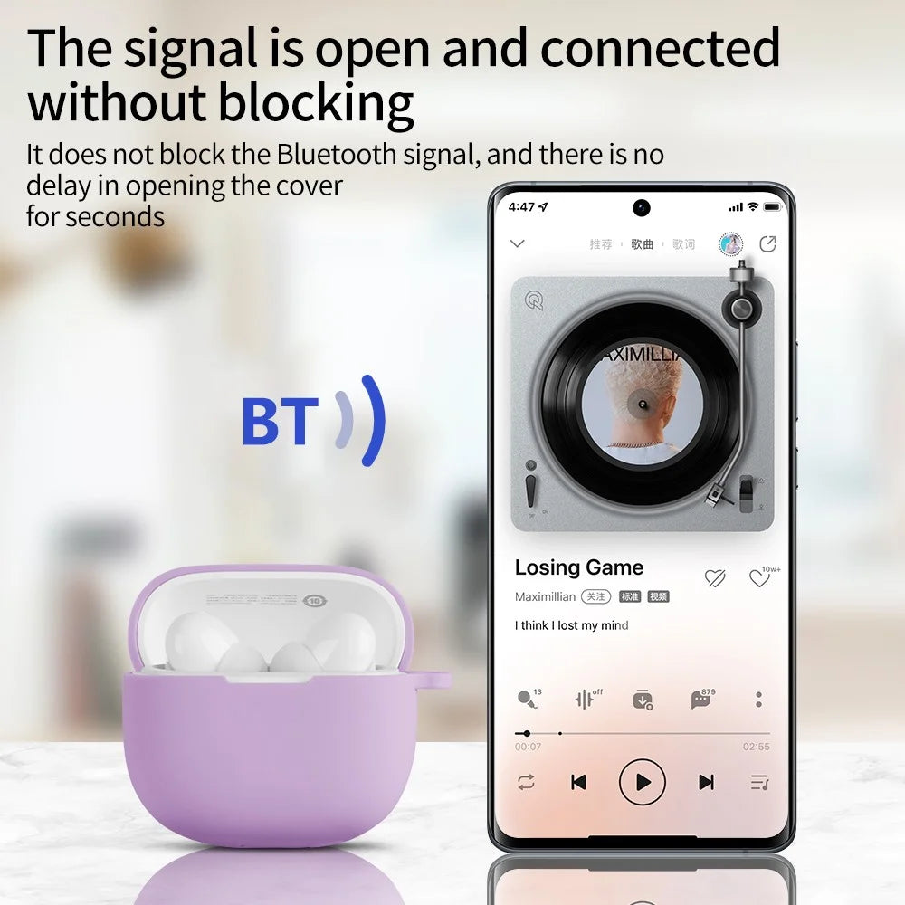 For Xiaomi Redmi Buds 8 Lite / Buds 6 Lite Silicone Case Bluetooth-compatible Earphone Anti-Scratch Protective Cover - Purple - 2