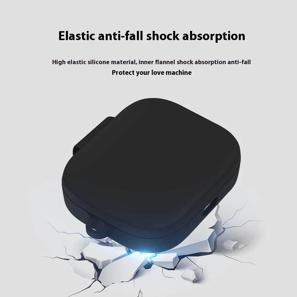 For Xiaomi Redmi Buds 6S / Buds 6 Active Case Wireless Earphone Silicone Protective Cover with Carabiner - Black - 7