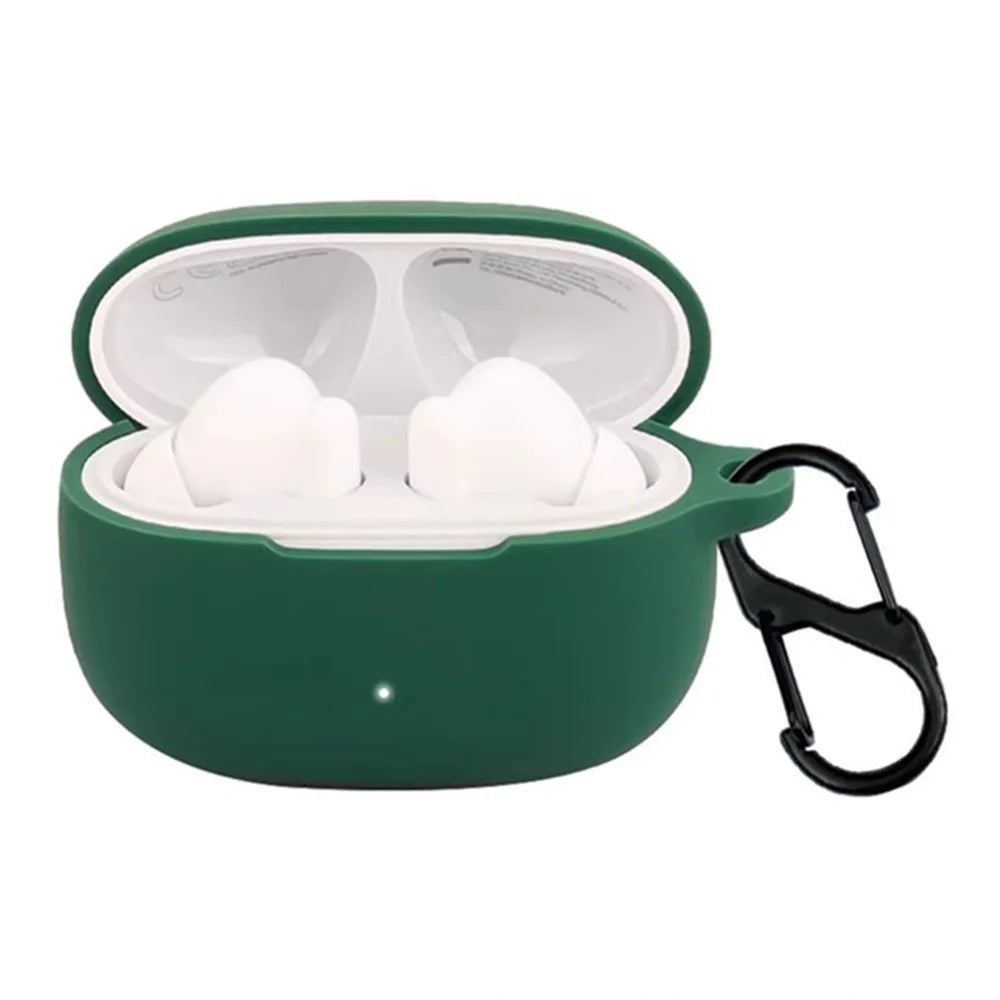 For Honor Choice LCHSE X7 Lite Bluetooth-compatible Earphones Case Soft Silicone Cover with Anti-Lost Buckle - Blackish Green - 2