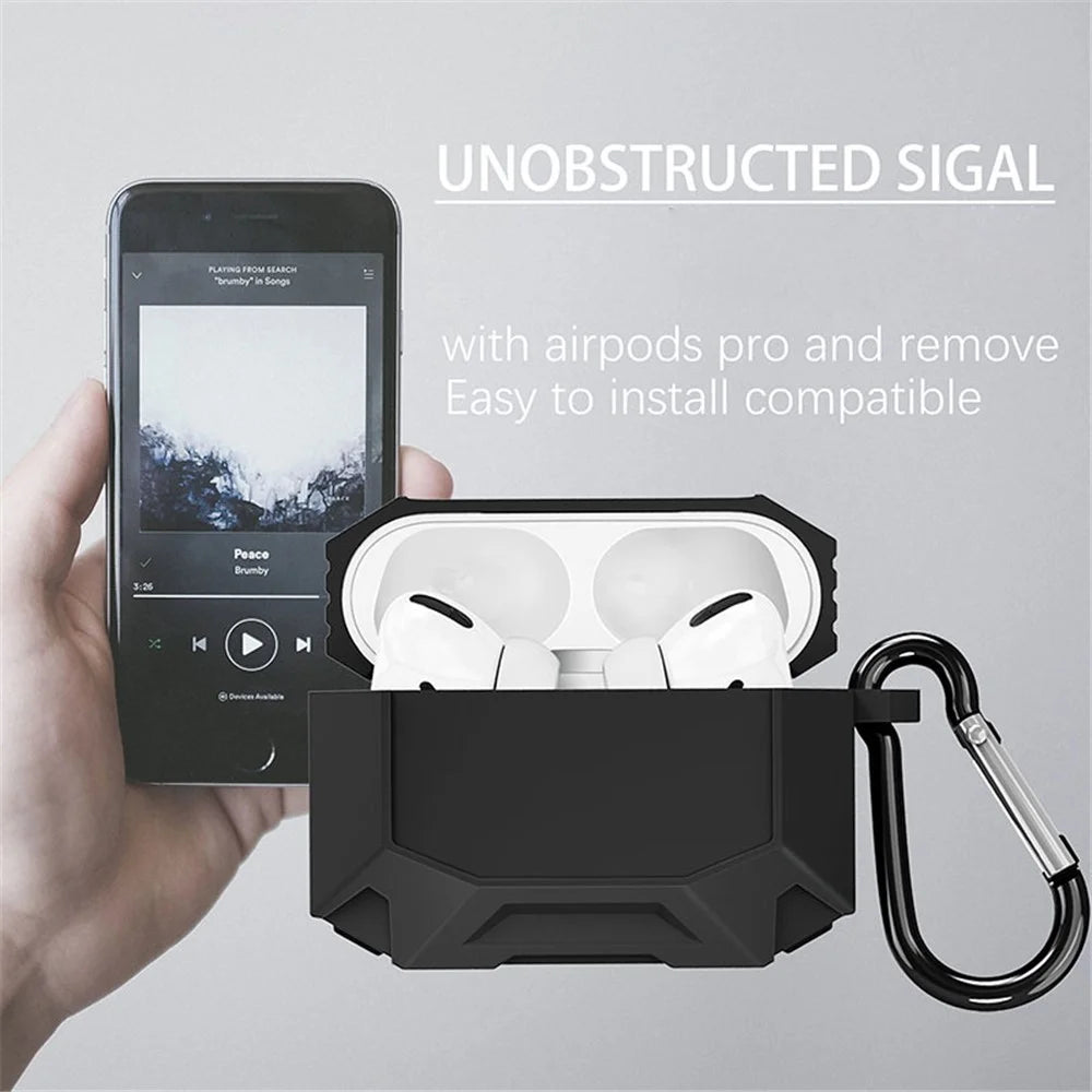 DIROSE A19 Drop Proof Protective Soft Skin Silicone Earphone Case Support Wireless Charging Case with Anti-Lost Ear Hook for AirPods Pro - Black - 5
