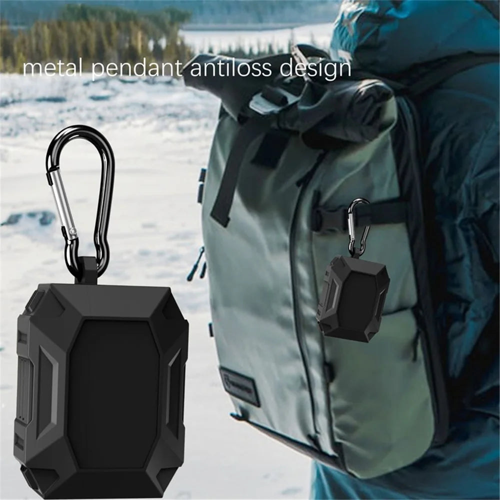 DIROSE A19 Drop Proof Protective Soft Skin Silicone Earphone Case Support Wireless Charging Case with Anti-Lost Ear Hook for AirPods Pro - Black - 7