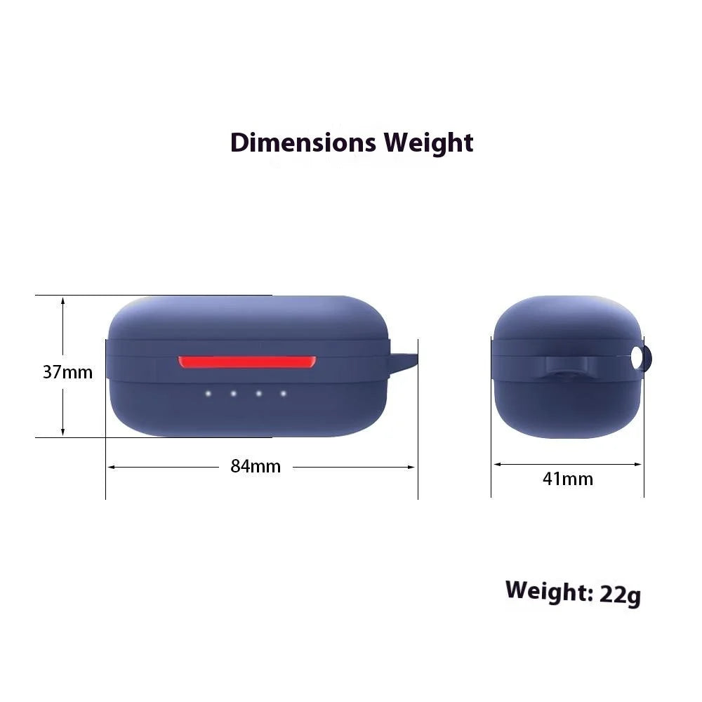 For TOZO NC9 Case Bluetooth-compatible Earphones Soft Silicone Cover with Anti-Lost Buckle - Dark Blue - 7