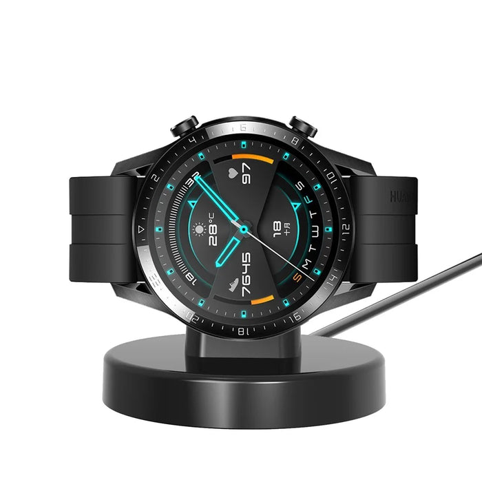 Portable Mini USB Charger + USB Cable Charging Base Dock for Huawei Watch GT / GT 2 - Black - 5