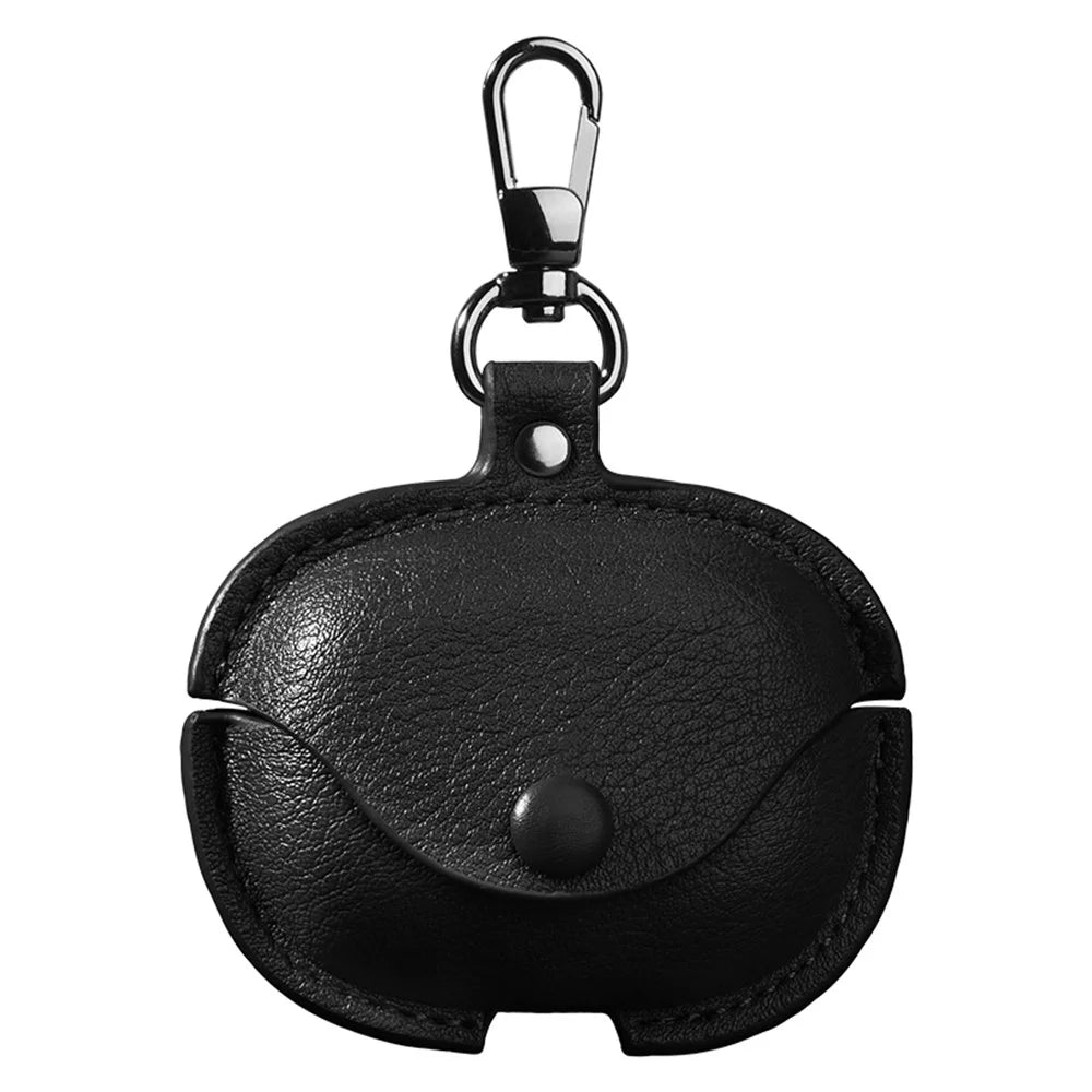 For Xiaomi Redmi Buds 6 Charging Case Cover Leather+PC Earbuds Protective Case - Black - 1