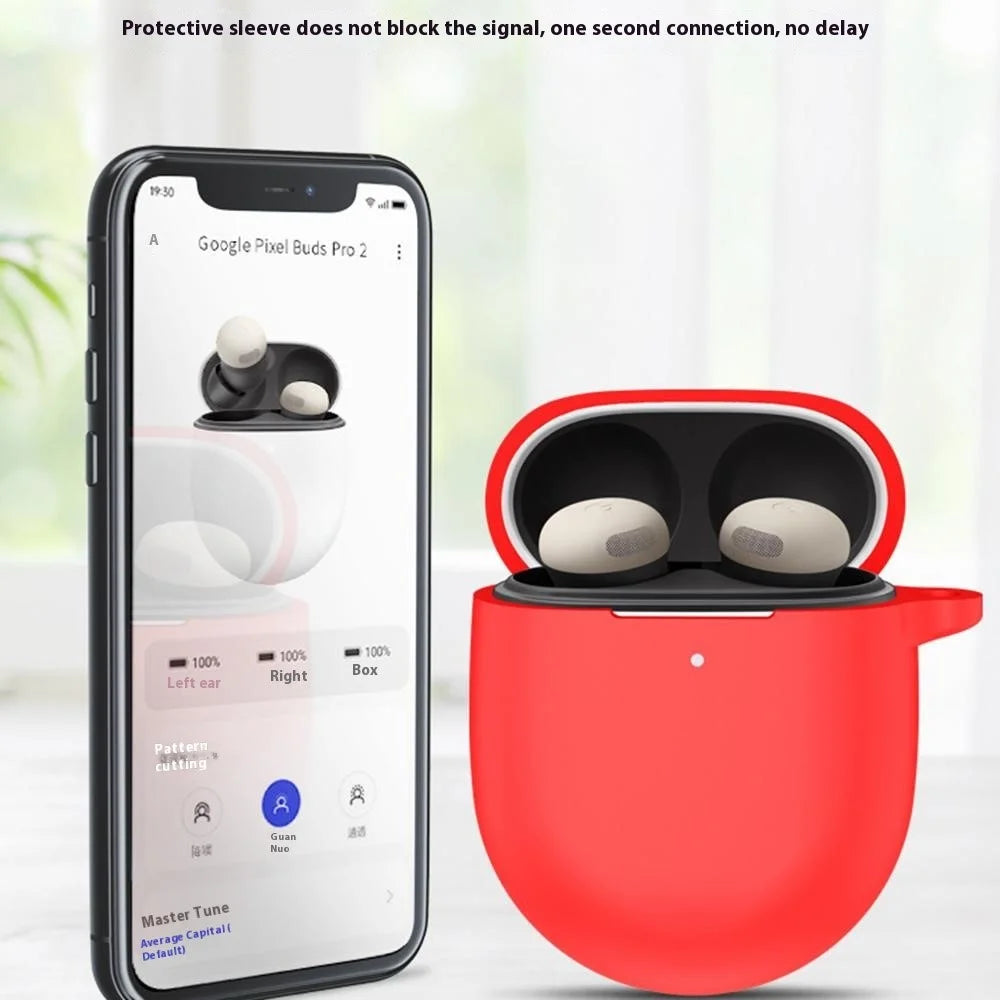 For Google Pixel Buds Pro 2 Case with Carabiner Bluetooth-compatible Earphone Silicone Protective Cover - Dark Blue - 5