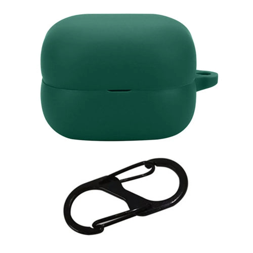 For Sony Linkbuds Fit WF-LS910N Case with Anti-Lost Buckle Bluetooth-compatible Earbuds Silicone Protective Cover - Blackish Green - 1