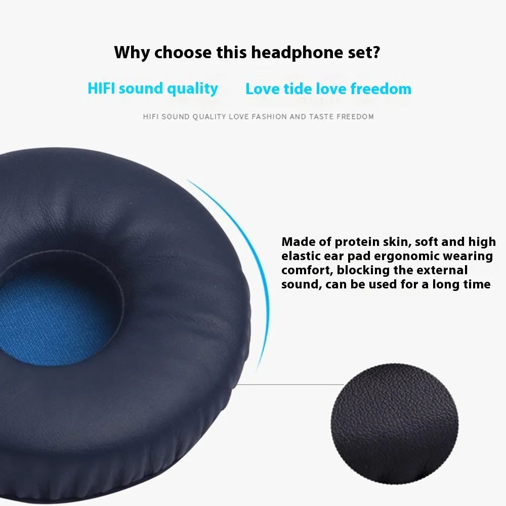 1 Pair For Sony WH-XB700 Headphones Replacement Ear Pads Protein Leather Cushions - Blue - 3