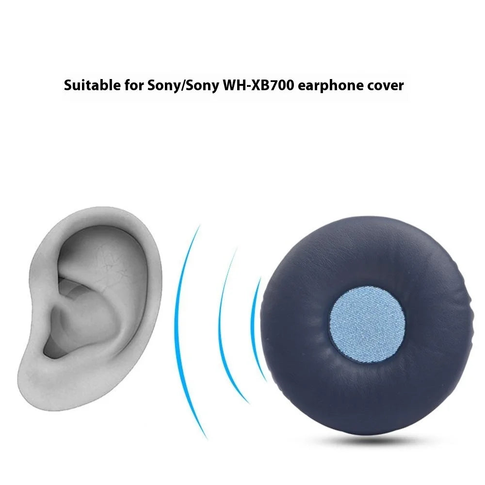 1 Pair For Sony WH-XB700 Headphones Replacement Ear Pads Protein Leather Cushions - Blue - 4