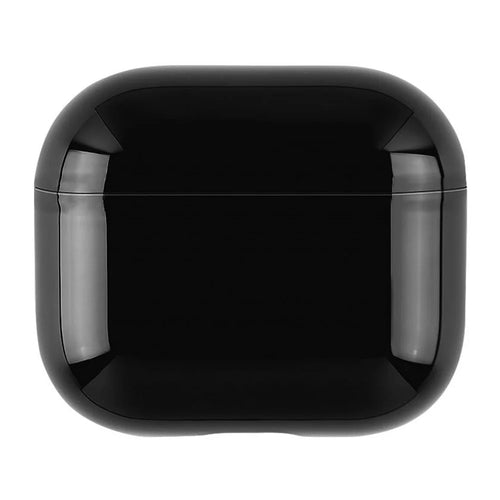 For AirPods 4 PC Hard Case Electroplating Earphone Protective Cover - Black - 1