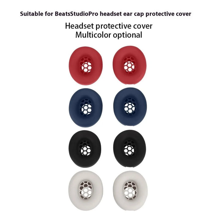 For Beats Studio Pro Silicone Case Headset Ear Cushion Protective Cover Wear Resistant Scratch Proof - Black - 4