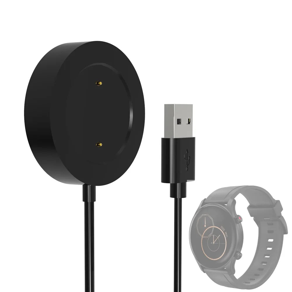 1m USB Cable Charger Smart Watch Charging Dock Cradle for Haylou RS3 LS04 - Black - 1
