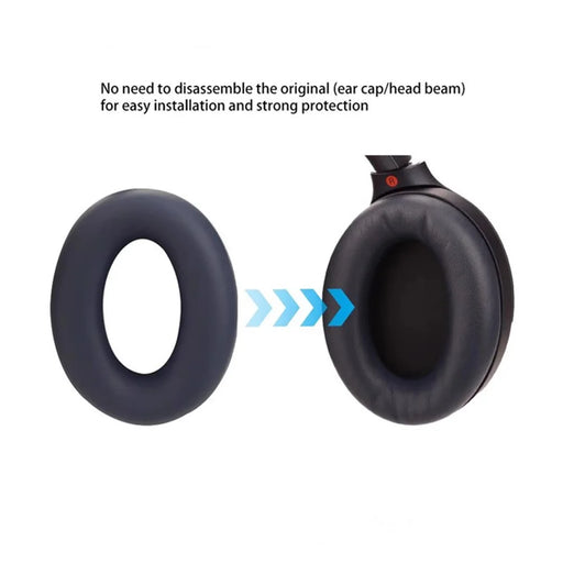 1 Pair Earpad Case For iKF Solo Silicone Headphones Cushion Protective Cover - Black - 2