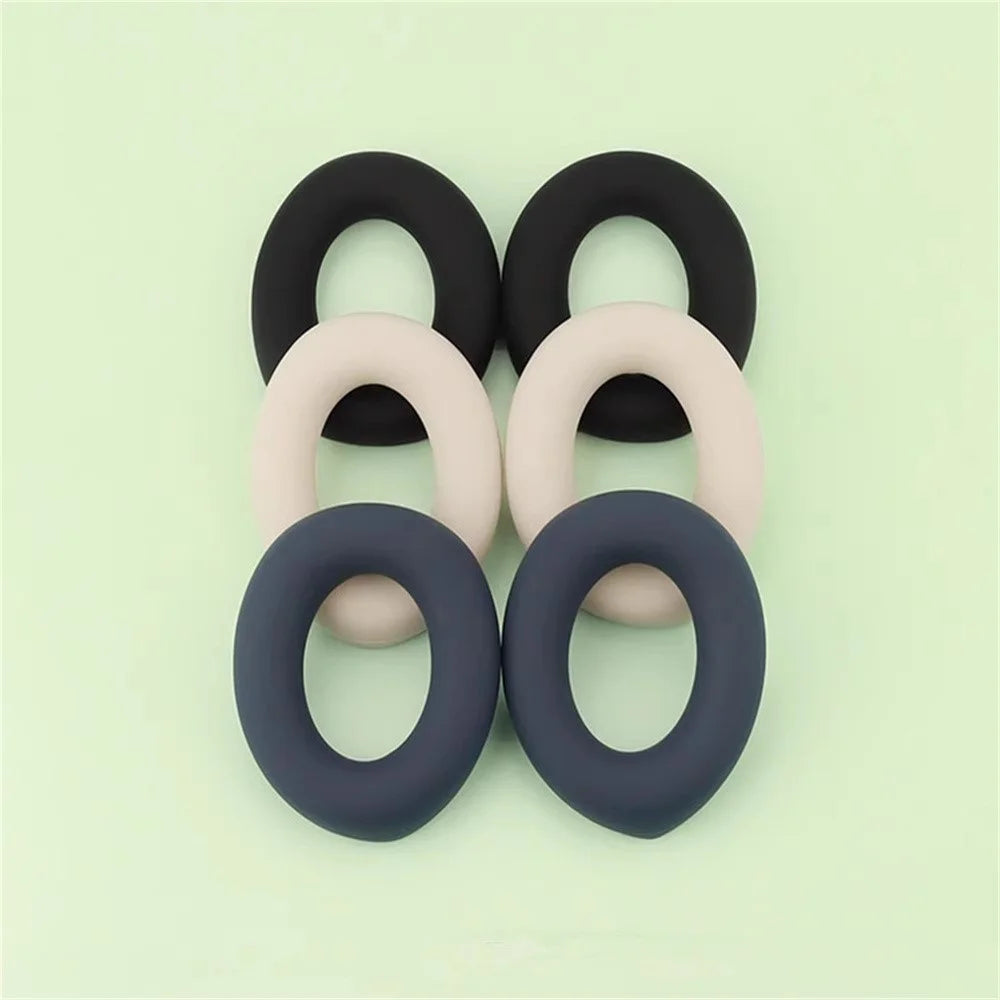 1 Pair Earpad Case For iKF Solo Silicone Headphones Cushion Protective Cover - Black - 7