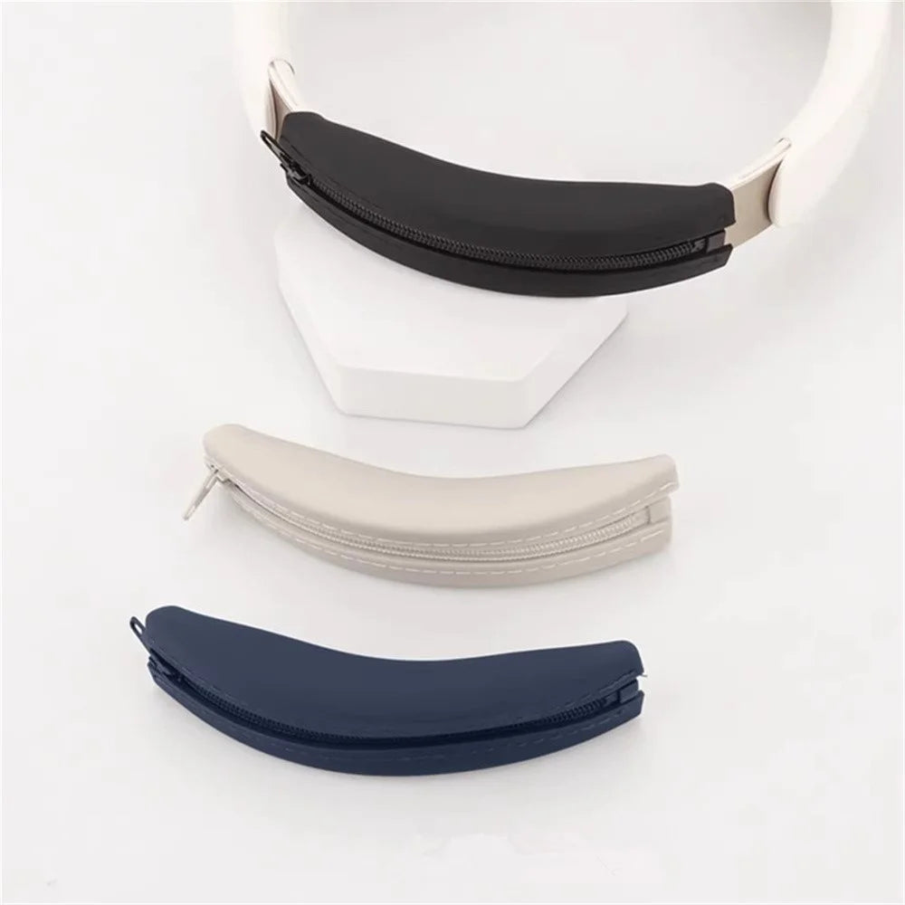 For iKF Solo Headphones Silicone Case Set Earpad Cushion Cover + Headband Protector - Dark Blue - 7