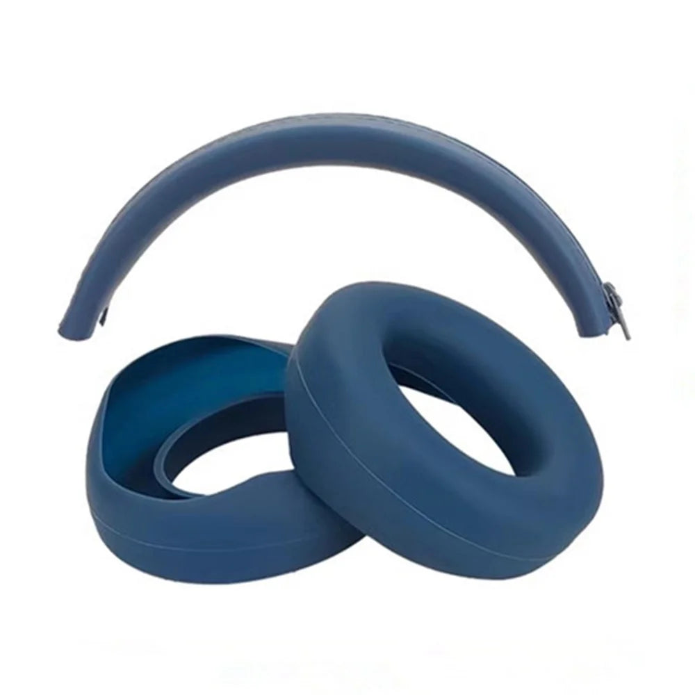For Beats Studio 3 Headphones Silicone Case Set Earpad Cushion Cover + Headband Protector - Dark Blue - 1